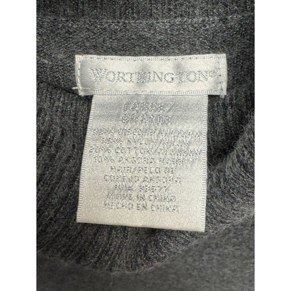 Worthington Women's Turtleneck Sweater Dress Size Large Gray - Picture 12 of 12